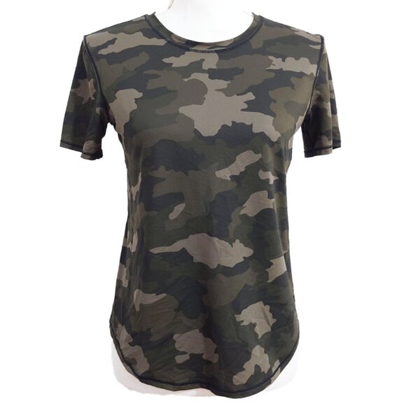 Lululemon High Neck Running and Training T-Shirt Heritage 365 Camo Medium Olive - Picture 5 of 10